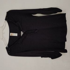 COPY - Anthropolgie Women's Size Medium Roll Tab Sleeve, V Neck Sheer Tee